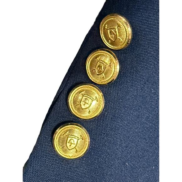 Polo University Club Ralph Lauren Blazer 42R Navy Gold Button Sport Coat‎ Jacket - Picture 6 of 13